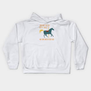 Funny Horse Wind in Your Hair Kids Hoodie